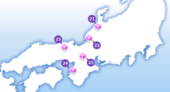 関西・北陸地区　グループ企業各社の地図